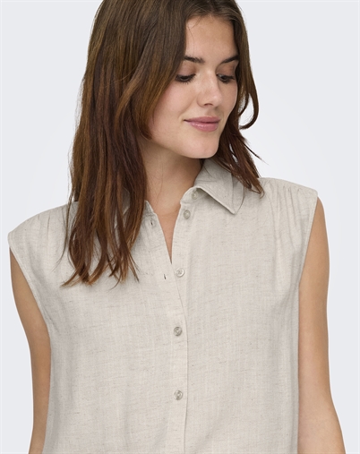 Only - ONLSiesta Linen Bluse - Moonbeam